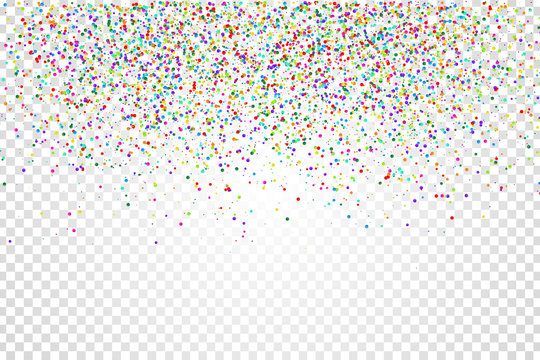 Vector realistic isolated colorful confetti on the transparent background. Concept of happy birthday, party and holidays.