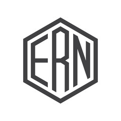 three-letter initials hexagon logo black