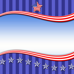 Template, usable for Labor Day and 4th of July, beautiful background Blue, white and red colors, stars designed with american flag on surface. Blank space, copy space.
