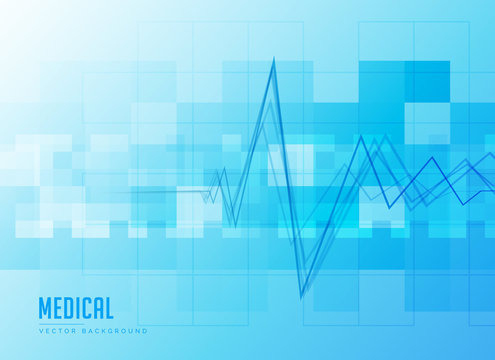 blue medical background with heartbeat line