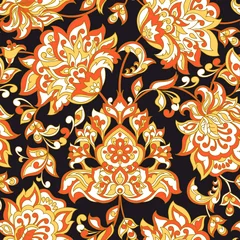 Tafelkleed etnische bloemen naadloze vector patroon. bloemen vintage achtergrond © antalogiya