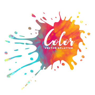 colorful ink splatter watercolor background