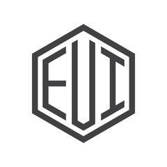 three-letter initials hexagon logo black