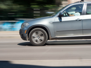 VARNA / BULGARIA - 07.07.2017: Driver on his car in streets of the city.