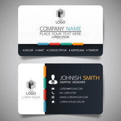 Obraz premium Blue modern creative business card and name card,horizontal simple clean template vector design, layout in rectangle size.