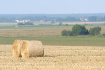 Strohballen auf einem Feld