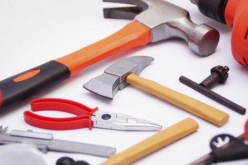 Hardware Tool Over White Background	