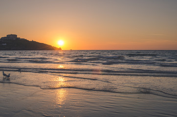 Beautiful Sunset over the Coast of Cornwall