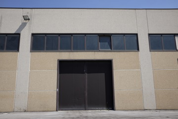 Exterior facade of industrial shed
