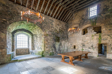 Fototapeta na wymiar Indoor view in Blackness Castle, near the omonimous village in the council area of Falkirk, Scotland.