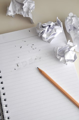 Erase the Words Idea on White Paper