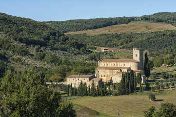 The Romanesque Abbey of Sant Antimo is a former Benedictine monastery in the comune of Montalcino,...