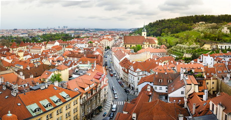 Fototapeta na wymiar Prague cityscape with characteristic Chech architecture
