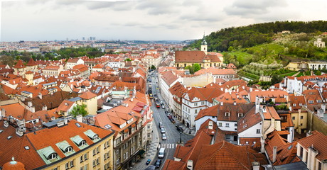 Obraz premium Prague cityscape with characteristic Chech architecture