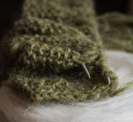 Traditional Icelandic knitting from sheep's wool 