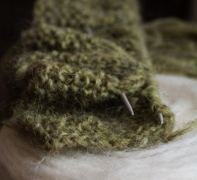 Traditional Icelandic knitting from sheep's wool 