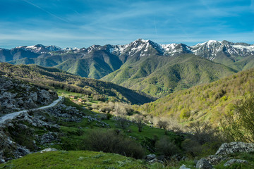 Fototapeta na wymiar Picos de Europa mountains and clouds