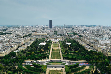 View above Champ de Mars - Paris, France