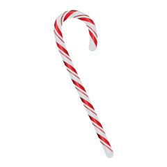 Christmas Candycane Isolated on White Illustration