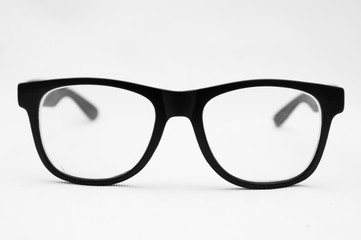 Black Eye Glasses Isolated On Over White Background