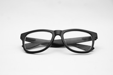 Black Eye Glasses Isolated On Over White Background