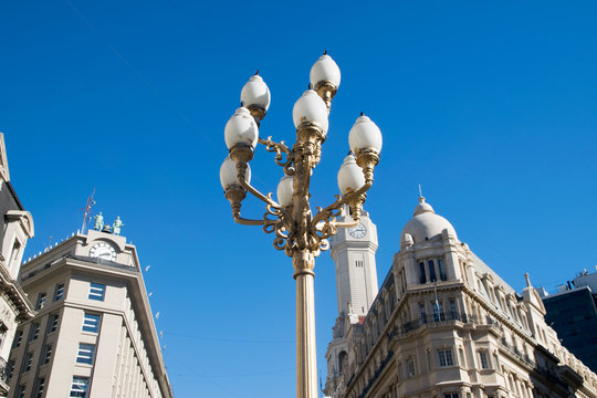Street lamp at Plaza de Mayo Square in buenos aires argentina