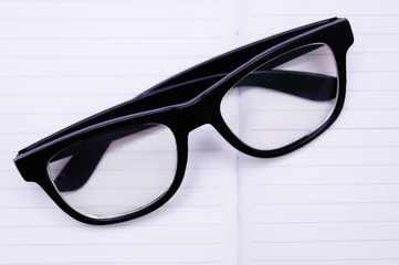 Black Eye Glasses Isolated On Over White Background