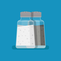 Salt and pepper shaker vector flat design.