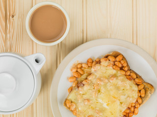 Baked Beans and Melted Cheese on Toast