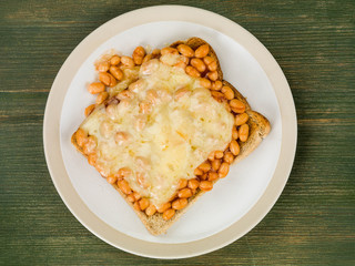 Baked Beans and Melted Cheese on Toast