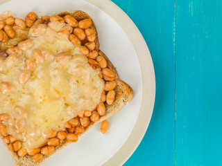 Baked Beans and Melted Cheese on Toast