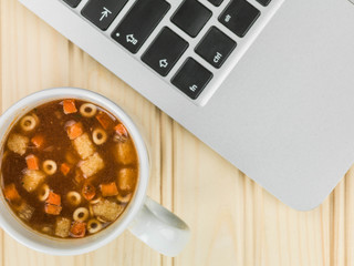 Cup of Instant Minestrone Soup