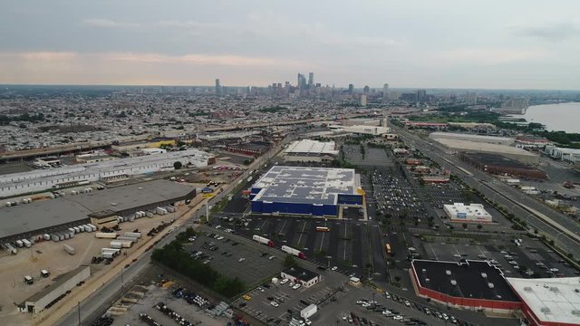Aerial Flight Towards Center City Philadelphia PA