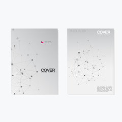 Vector brochure templates. Abstract connection background with lines and dots