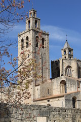 Sant Cugat (Barcelona, Spain) Monastery Side View