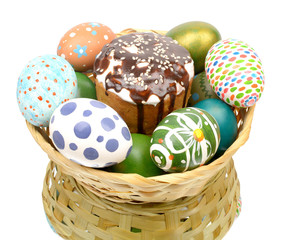 Easter eggs in a basket
