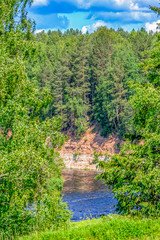 Forest river Strelna in Vologda region, Russia