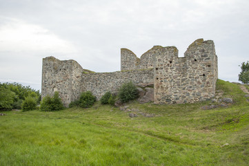 Fototapeta na wymiar The ruins of Brahehus Castle. Sweden