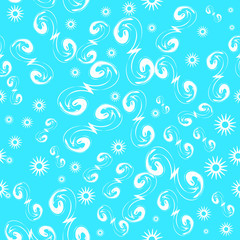 Fototapeta na wymiar Japanese light style seamless pattern on blue background