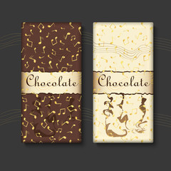 Chocolate with gold musical notes