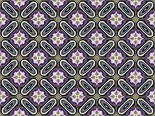 Stylized textile pattern of purple flowers in diamonds. Seamless texture.