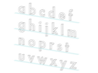 wireframe alphabet