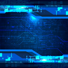 cyber digital technology concept on circuit board background, vector illustration