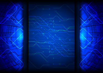 Obraz premium cyber digital technology concept on circuit board background, vector illustration