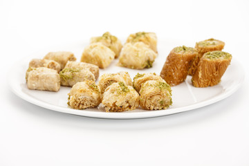 Crispy Kol W Shkor Cashew Baklava Pieces On Plate