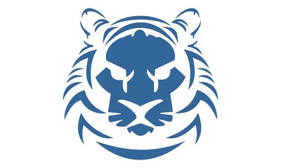Blue lion head logo