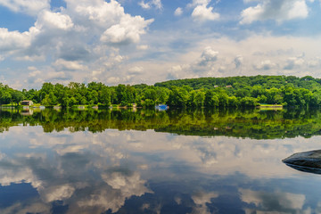 Delaware river at summer from Historic New Hope, PA