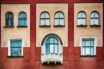 Subotica, Serbia - April 23, 2017:  Retro building in Subotica city, Serbia