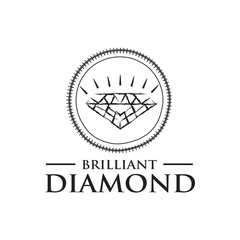 shine diamond logo within a circle. isolated on white background. 