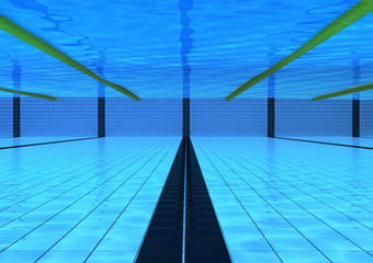 3d rendering. under water of the swimming pool.